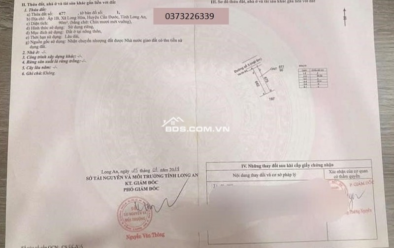 BÁN GẤP NỀN ĐẤT KDC LONG HÒA - DT 90M2 FULL THỔ 650TR TL, SẴN SHR ĐẦU TƯ HOẶC Ở NGAY